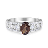 Vintage Style Oval Natural Stone Ring