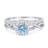 Two Piece Round Natural Stone Twisted Ring
