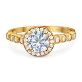 Vintage Style Round Natural Stone Sparkling Ring