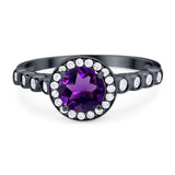 Vintage Style Round Natural Stone Sparkling Ring