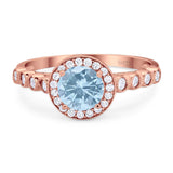 Vintage Style Round Natural Stone Sparkling Ring