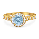 Vintage Style Round Natural Stone Sparkling Ring