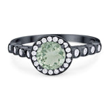 Vintage Style Round Natural Stone Sparkling Ring