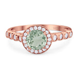 Vintage Style Round Natural Stone Sparkling Ring