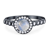 Vintage Style Round Natural Stone Sparkling Ring