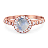 Vintage Style Round Natural Stone Sparkling Ring