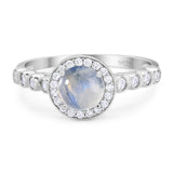 Vintage Style Round Natural Stone Sparkling Ring
