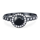 Vintage Style Round Natural Stone Sparkling Ring