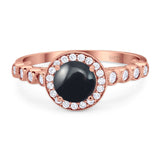 Vintage Style Round Natural Stone Sparkling Ring