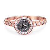 Vintage Style Round Natural Stone Sparkling Ring