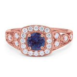 Art Deco Round Natural Stone Split Shank Ring