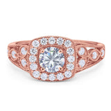 Art Deco Round Natural Stone Split Shank Ring