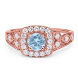 Art Deco Round Natural Stone Split Shank Ring