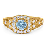 Art Deco Round Natural Stone Split Shank Ring