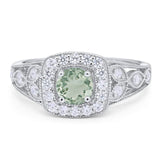 Art Deco Round Natural Stone Split Shank Ring