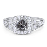 Art Deco Round Natural Stone Split Shank Ring