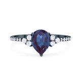 Pear Teardrop Natural Stone Wedding Ring