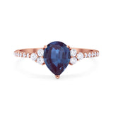 Pear Teardrop Natural Stone Wedding Ring