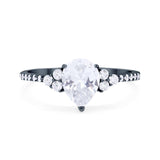 Pear Teardrop Natural Stone Wedding Ring
