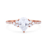 Pear Teardrop Natural Stone Wedding Ring
