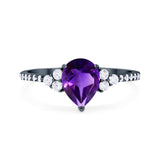 Pear Teardrop Natural Stone Wedding Ring