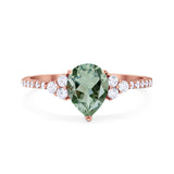 Pear Teardrop Natural Stone Wedding Ring