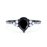 Pear Teardrop Natural Stone Wedding Ring