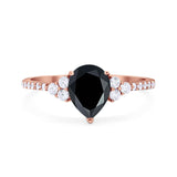 Pear Teardrop Natural Stone Wedding Ring