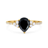Pear Teardrop Natural Stone Wedding Ring