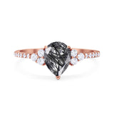 Pear Teardrop Natural Stone Wedding Ring