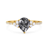 Pear Teardrop Natural Stone Wedding Ring
