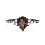 Pear Teardrop Natural Stone Wedding Ring