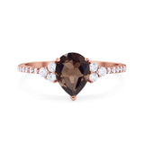 Pear Teardrop Natural Stone Wedding Ring