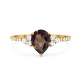 Pear Teardrop Natural Stone Wedding Ring