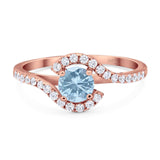 Round Natural Stone Curved Art Deco Ring