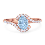 Oval Natural Stone Curved Art Deco Ring