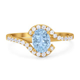 Oval Natural Stone Curved Art Deco Ring