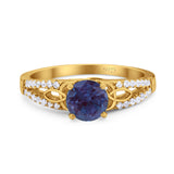 Vintage Style Round Natural Stone Ring