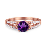 Vintage Style Round Natural Stone Ring