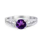 Vintage Style Round Natural Stone Ring