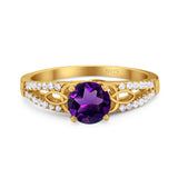 Vintage Style Round Natural Stone Ring