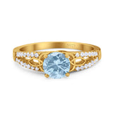 Vintage Style Round Natural Stone Ring