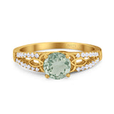 Vintage Style Round Natural Stone Ring