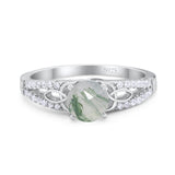 Vintage Style Round Natural Stone Ring