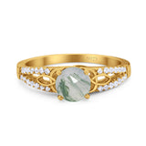 Vintage Style Round Natural Stone Ring