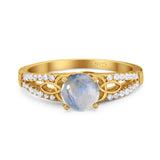 Vintage Style Round Natural Stone Ring