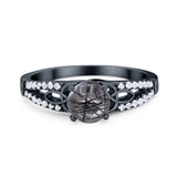 Vintage Style Round Natural Stone Ring