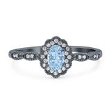 Art Deco Oval Natural Stone Floral Ring