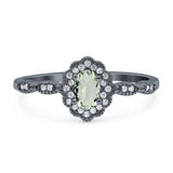 Art Deco Oval Natural Stone Floral Ring