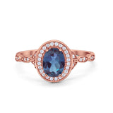 Oval Halo Vintage Style Statement Rings